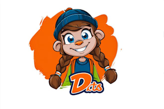 design unique cartoon character, mascot logo