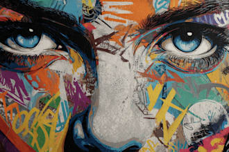 create graffiti street art pop art of any picture