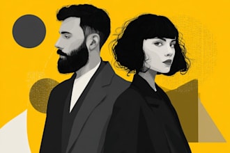 draw couple portrait illustration
