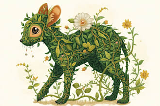 l draw botanical and animal designs and patterns for you