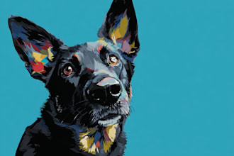 draw dog cat pet pop art and any animal portrait