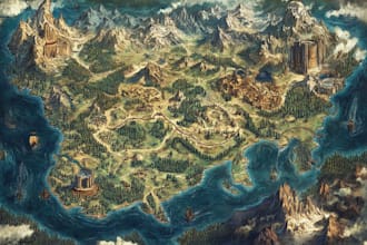 illustrate fantasy map and city map