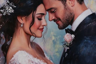 paint custom couple portrait