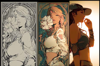 raw portraits or posters in my art nouveau style