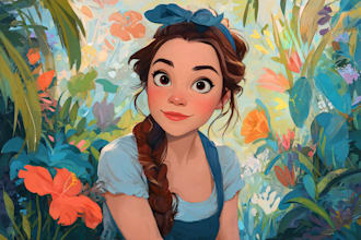 create a disney cartoon portrait