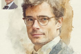 draw a watercolor portrait illustration
