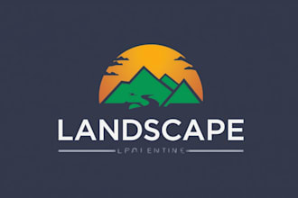 design a unique minimalist landscape logo