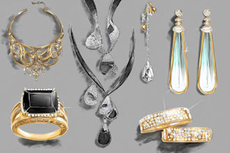 draw a jewelry design, illustration or a sketch of jewelry
