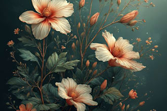 draw flowers illustrations in watercooler style