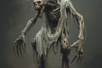 draw creepy and detailed horror character illustration