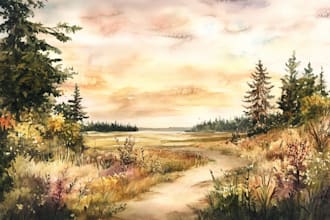 paint landscapes in watercolor