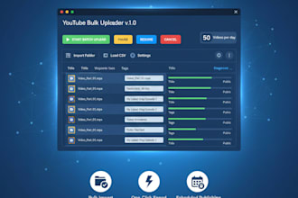 create youtube automation that helps you to upload 50 videos per day in seconds