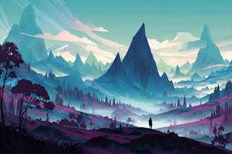 draw fantasy concept landscape illustrations