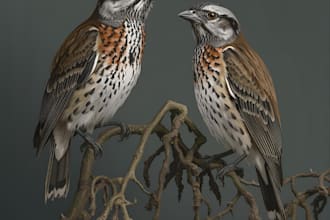 draw birds or animals in scientific illustration digitally