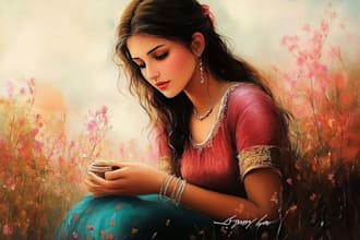 turn photo into hand painted digital oil portrait