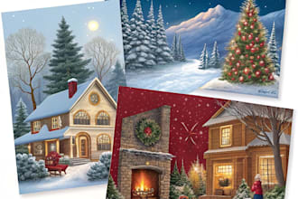 draw christmas illustrations and cards for you