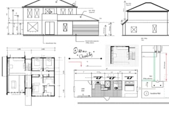 design architectural 2d floor plans elevations sections roof site plans