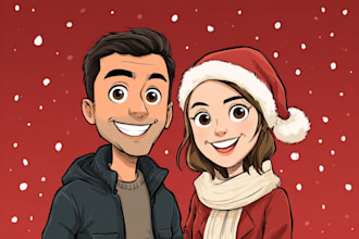 unique christmas cartoon caricature
