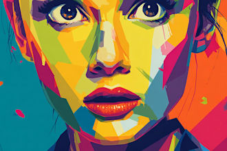 paint expressive colorful abstract portraits