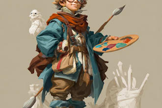 paint a character illustration in a fantasy world