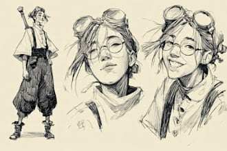 make hand drawn art illustration for you