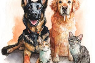 do paint custom pets portrait dog portrait in paper
