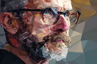 illustrate a fantastic geometric low poly illustration