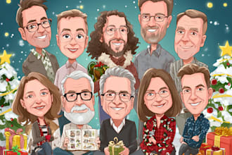 draw awesome cartoon caricature for gift, christmas