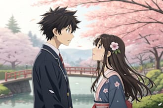 draw anime couple portrait for you