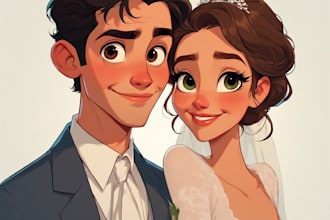 make a realistic couple portrait for gifts or decor