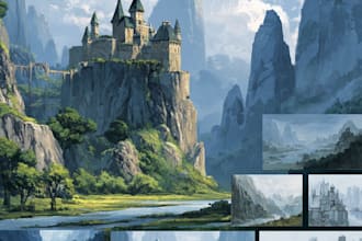 fantasy concept landscape illustrations
