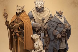illustrate fantasy art characters and creatures