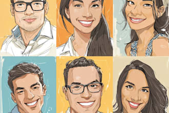 draw cartoon vector portrait with your face