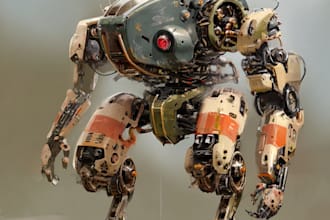 do anime style mecha robot illustrations