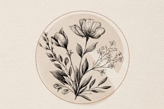 design a unique botanical boho logo