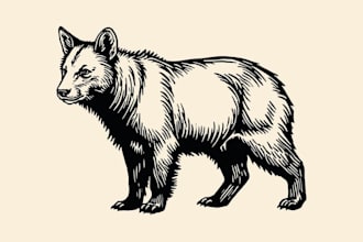 create animal linocut tshirt design for brands