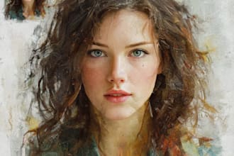 make abstract painting art or color abstract portrait