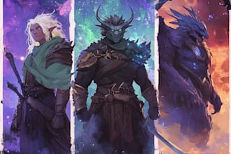 draw dnd character design and illustration