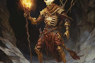 create  a character art, dnd, and game art, dnd party