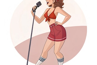design pin up girl character