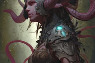 design a fantasy, dark fantasy character concept