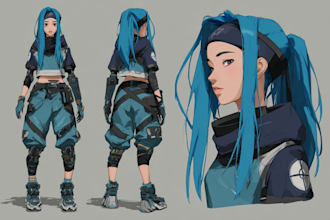 design cyberpunk character, original character design