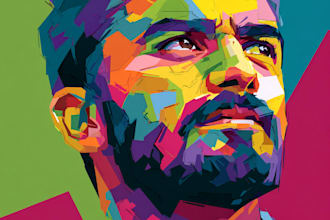 draw a professional pop art portrait