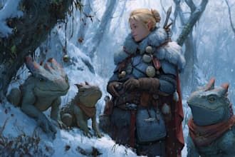 create dnd art, fantasy character for dnd party