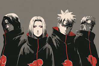 draw you in naruto akatsuki anime manga style