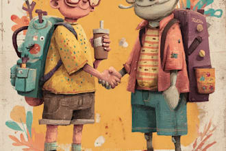 create character logo and friendship portrait