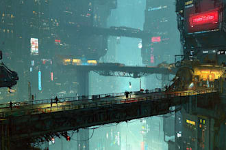 design cyberpunk futuristic city art