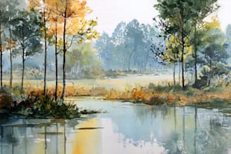 paint original watercolor landscape painting