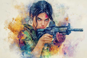 paint a watercolor painting portrait