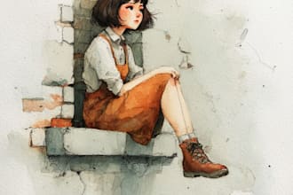 draw watercolor illustration for you